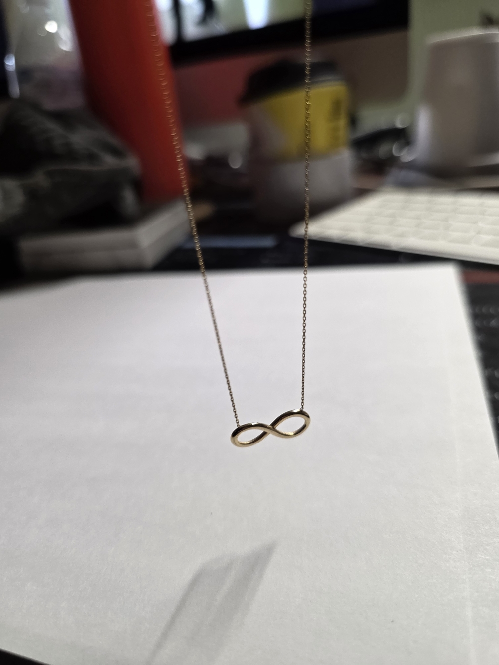 14K Gold Infinity Pendant Necklace - Women Jewelry